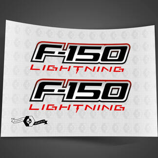 Par Ford F-150 Lightning 2022 2023 Puertas Logo Calcomanías Pegatinas Gráficos Vinilo Diseño Supdec
