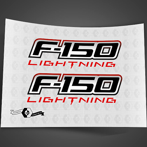 Pegatinas de vinilo de logotipos de puertas para Ford F-150 Lightning 2022 2023 de Supdec Design

