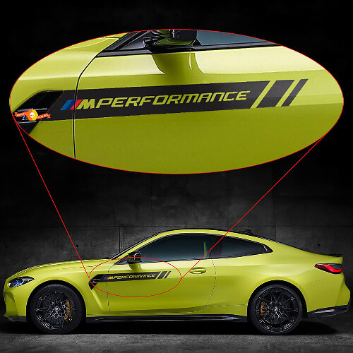 Par de vinilos laterales estilo M Performance para BMW M3 M4 G80 G82 G83