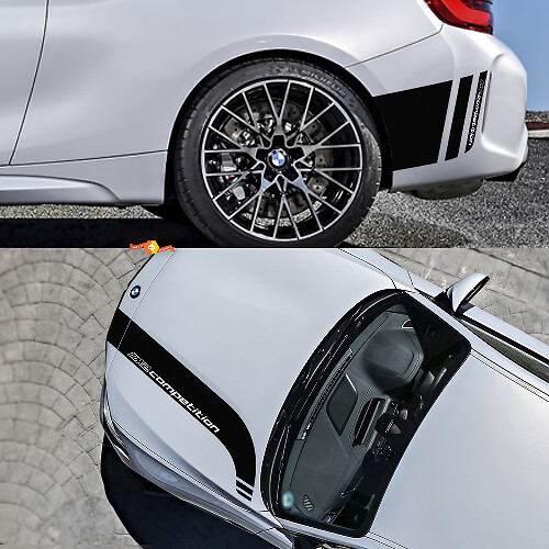 Kit de vinilos decorativos para capó y laterales traseros para BMW M2 Competition F87