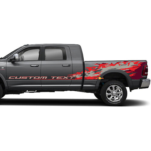 Kit de vinilo lateral estilo salpicadura de texto personalizado para Dodge Ram