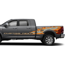 Kit de vinilo lateral estilo salpicadura de texto personalizado para Dodge Ram_3