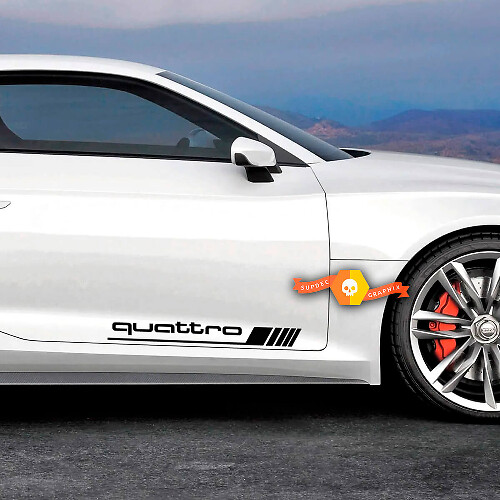 Par Audi Quattro Calcomanía Logo Puertas Quattro Pegatinas Calcomanías
