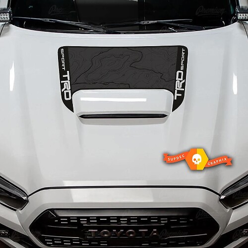 Calcomanía de vinilo con mapa topográfico TRD Sport para capó Toyota Tacoma 2016-2024