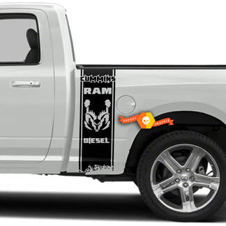 2x pegatinas de calcomanías Cummins RAM Diesel junto a la cama camión Dodge Diesel
