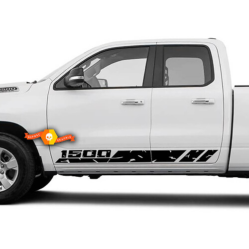 Calcomanías de vinilo con rayas laterales desgastadas 1500 para Dodge Ram 1500