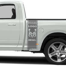 Kit de vinilo adhesivo de franjas Cummins Hemi Diesel para el costado de la caja de camiones Dodge_2