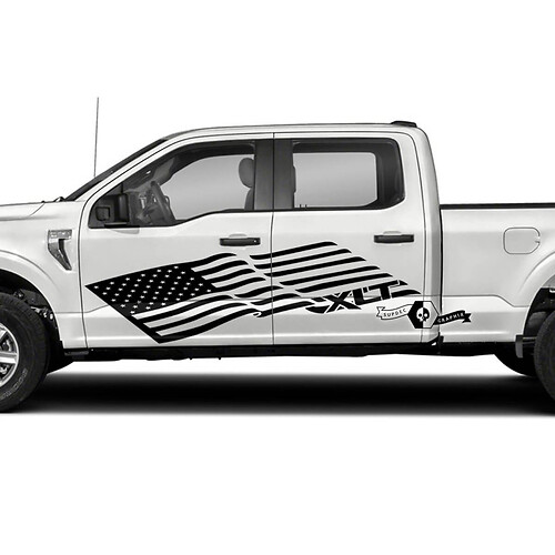 Kit de Vinilo para Puerta Lateral con Bandera de EE. UU. y Logo XLT para Camioneta Musclecar XLT