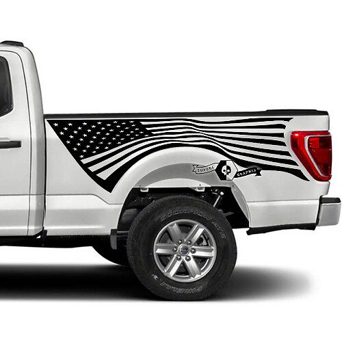 Kit de pegatinas de vinilo con bandera de EE. UU. para la zona lateral de camión Musclecar XLT
