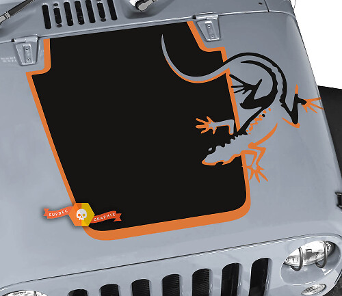 Hood Jeep RUBICON Wrangler Gecko lagarto vinilo calcomanía pegatina gráficos 2 colores
