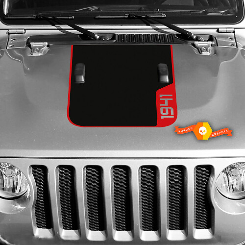 Hood Jeep RUBICON 1941 Wrangler vinilo calcomanía pegatina gráficos 2 colores
