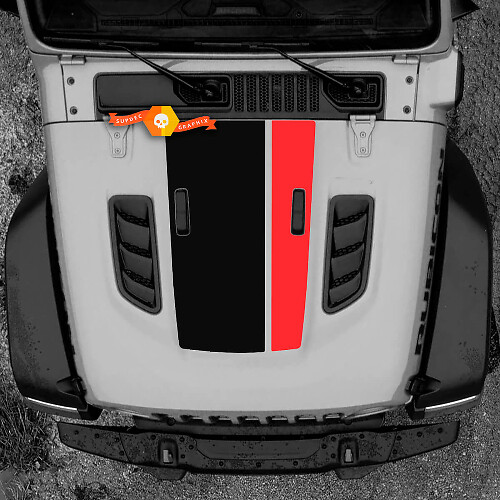 Calcomanía de vinilo con rayas gemelas para capó para Jeep Wrangler Rubicon