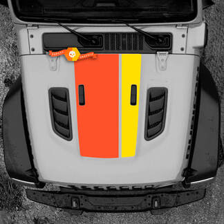 Calcomanía de vinilo para capó Jeep Rubicon Wrangler 2018 + Gráficos adhesivos superiores 2 colores STD BASE
