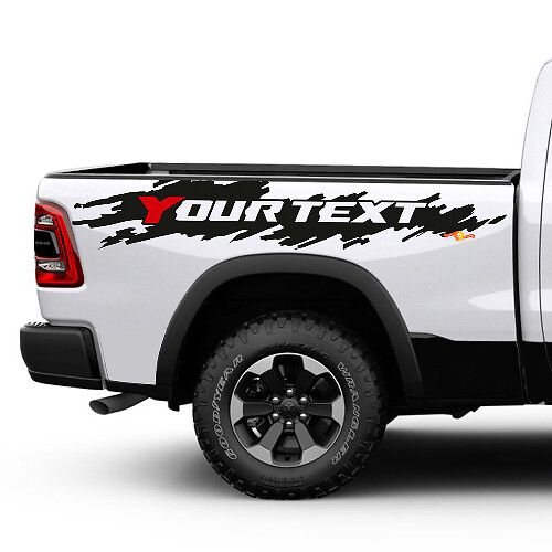 Kit de vinilo personalizado desgastado para el lateral trasero de Dodge Ram