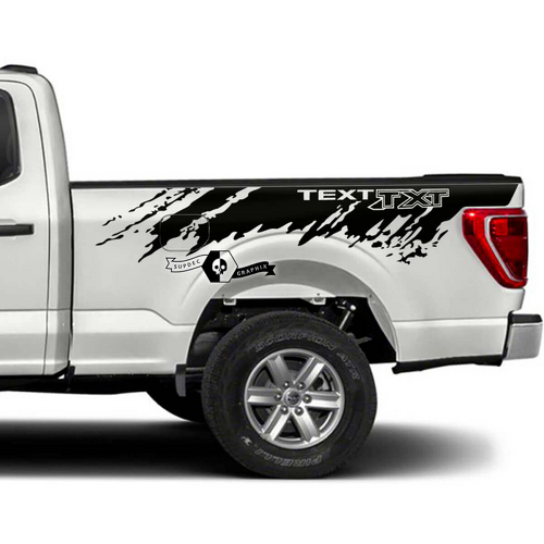 Par de pegatinas laterales con gráficos de barro para cama Musclecar truck XLT
