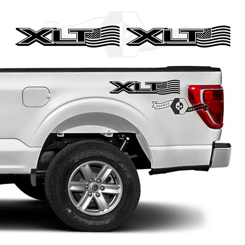 Juego de vinilos con bandera de EE. UU. para cabecera XLT de camioneta Musclecar XLT