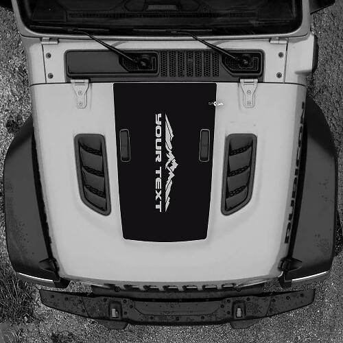 Hood Jeep RUBICON Wrangler JL Vinilo Montañas 2018 + Up Banner Calcomanía Pegatina Gráficos

