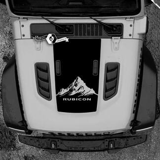 Hood Jeep RUBICON Wrangler JL Vinilo Montañas 2018 + Gráficos adhesivos adhesivos arriba
