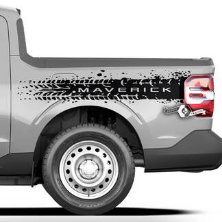 Par Ford F-150 XLT Bed Tire Tracks Splash Mud Graphics Calcomanías laterales pegatinas
