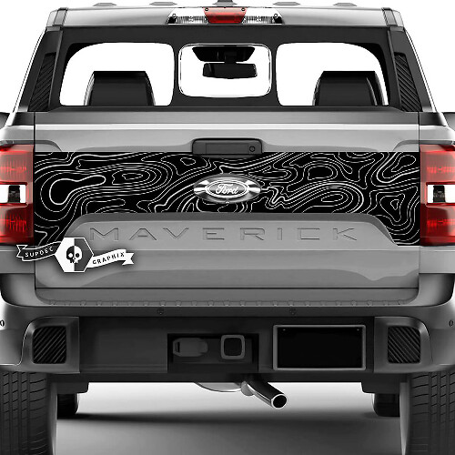 Ford F-150 XLT Maverick Tailgate Splash Mapa topográfico Gráficos Calcomanías laterales Pegatinas
