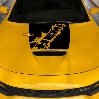 Calcomanía opaca Dodge Charger Hemi Daytona con inserto de capó
