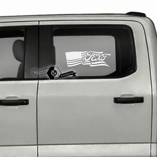 Par de pegatinas laterales con bandera de Musclecar USA, logotipo de ventana, gráficos de puerta, pegatina lateral
