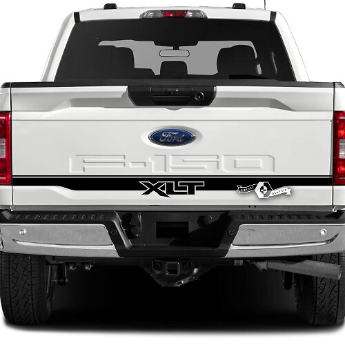 Calcomanías adhesivas gráficas laterales de logo con raya para puerta trasera 2 para Ford F-150 XLT