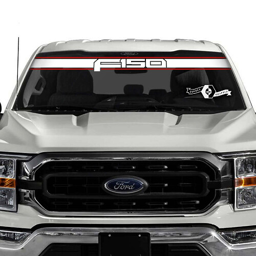 Calcomanías de vinilo logo F150 para la luna delantera de camión musclecar