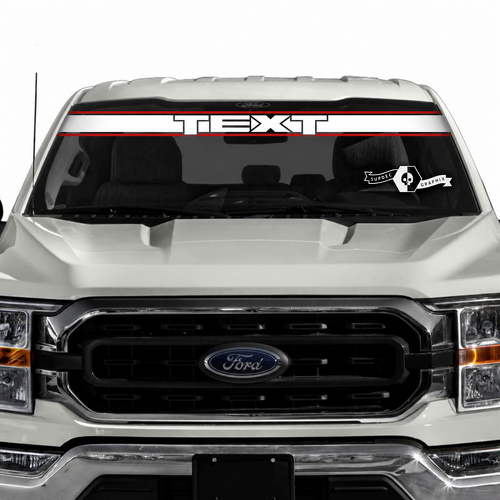 TEXT Red Edge Windshield Band Parabrisas Adhesivo de vinilo para Ford F-150