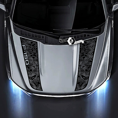 Ford F-150 XLT Hood Mapa topográfico Gráficos Calcomanías laterales Pegatinas
