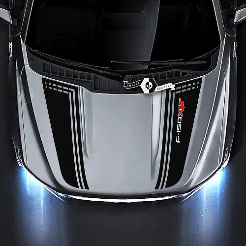 Ford F-150 XLT Hood Trim Lines Gráficos Calcomanías laterales Pegatinas 2 colores
