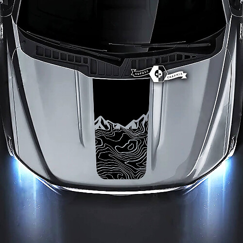 Ford F-150 XL XLT STX LARIAT Hood Mapa topográfico Montañas Gráficos Calcomanías laterales Pegatinas
