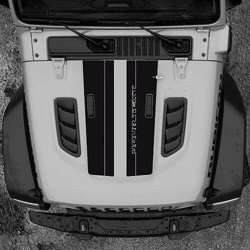 Hood Jeep RUBICON Wrangler JL Vinilo Banner Dual Calcomanía Etiqueta Gráficos
