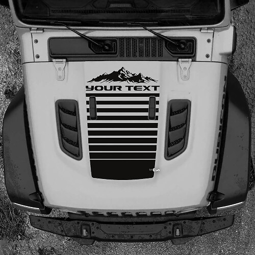 Hood Jeep RUBICON Wrangler JL Vinilo Banner Montañas Líneas Calcomanía Etiqueta Gráficos
