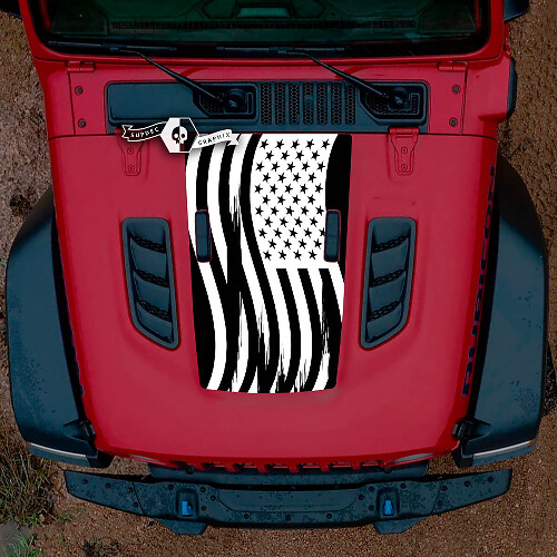 Pegatina de vinilo para capó con bandera de EE.UU. envejecida para Jeep Wrangler