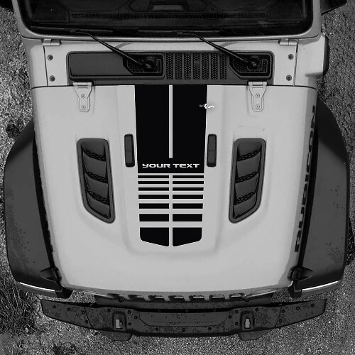 Hood Jeep RUBICON Wrangler JL Vinilo Banner Logo Líneas Calcomanía Etiqueta Gráficos
