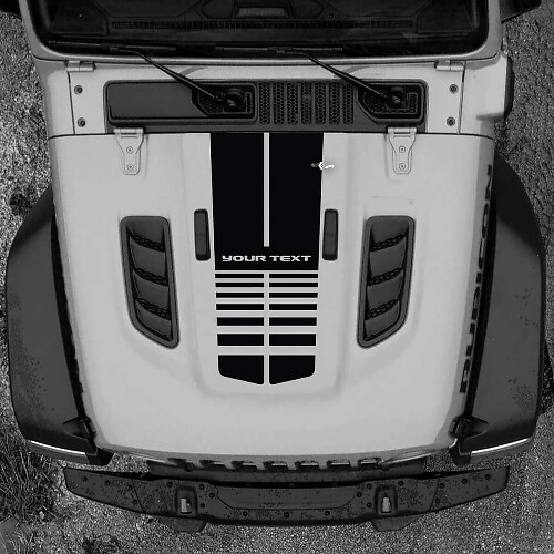 Hood Jeep RUBICON Wrangler JL Vinilo Banner Logo Líneas Calcomanía Etiqueta Gráficos
