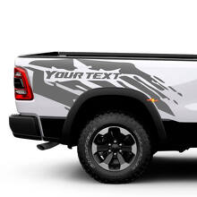 Kit de vinilos adhesivos para el lateral de la caja contra salpicaduras de barro para Dodge Ram 1500 Rebel_3