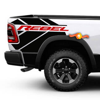 Par Dodge Ram 1500 Rebel Splash vinilo calcomanía lateral camión vehículo camioneta gráfica 2 colores
