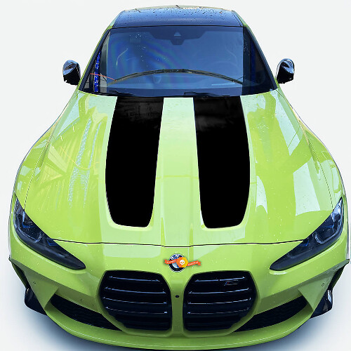 Calcomanía de Vinilo de Doble Raya en Capó Estilo CSL para BMW M3 M4 G80 G82 G83_1