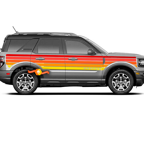Combinar la puerta del atardecer rayas de las calcomanías de vinilo Pegatinas para Ford Bronco
