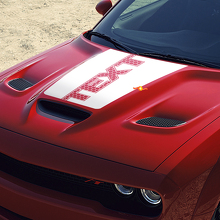 Calcomanía de vinilo personalizada estilo panal para capó de Dodge Challenger_2
