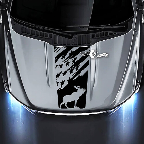 Ford F-150 XL XLT STX LARIAT Hood Moose Flag USA Calcomanías gráficas pegatinas
