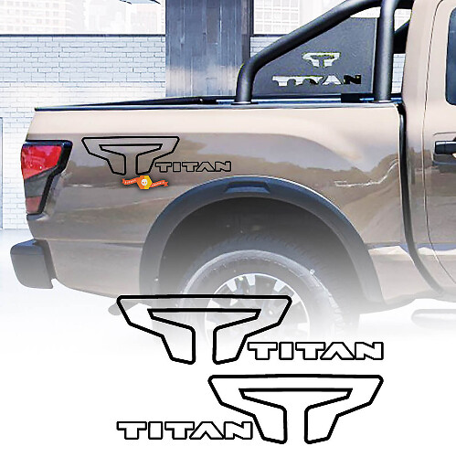 Kit de 2 pegatinas adhesivas para Nissan TITAN Stripe WRAP, pegatina para cama, raya lateral gráfica
