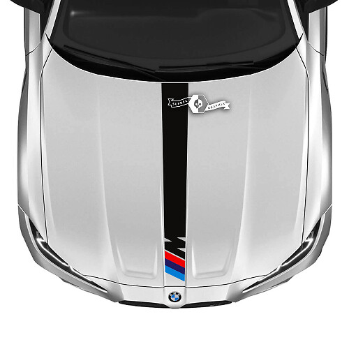 Calcomanía de vinilo con franja central estilo M para capó de BMW M3 M4 G80 G82 G83 2021+