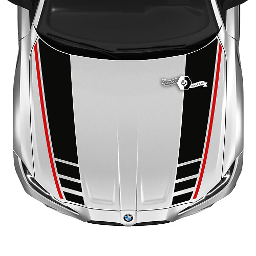 2021+ BMW M4 M3 G80 G82 G83 M Performance Hood M Logo Vinilo Calcomanía Etiqueta 2 colores
