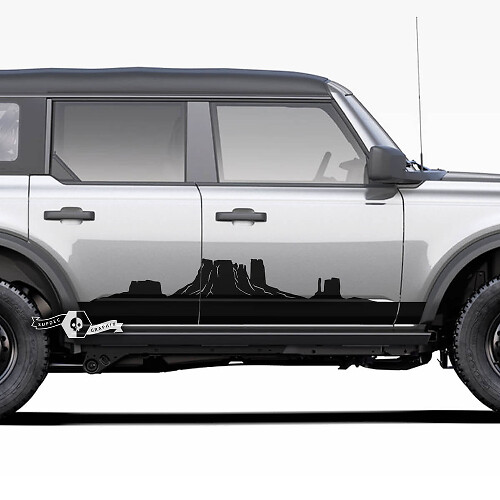 Par de calcomanías adhesivas de paneles laterales Rocker Panel Monument Valley 2 para Ford Bronco