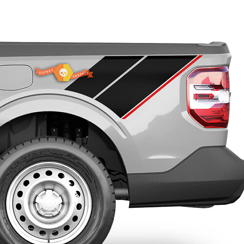 Kit de vinilos con franjas dobles para el lateral de la cama para Musclecar Maverick FX4