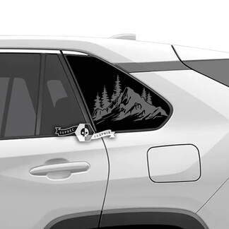 Par Toyota Rav4 ventanas laterales mapa topográfico montaña bosque vinilo calcomanía pegatina
