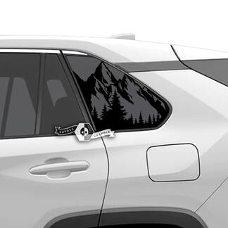 Par Toyota Rav4 Side Windows Mountain Forest Vinilo Calcomanía Pegatina
